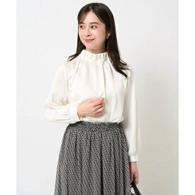 【小さいサイズ】スタンドネックデザインサテンブラウス/洗える／MK ミッシェルクラン（MK MICHEL KLEIN ）