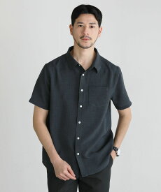 【イージーケア・吸水速乾・通気性・軽量】綿麻ライクテックキャンバスレギュラーカラー半袖シャツ／スプートニクス（SPUTNICKS）