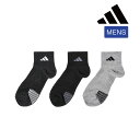 【アディダス】3足組 靴下 SUPER MESH 無地 ワンポイント ショート丈 つま先かかと周り／アディダス（adidas）