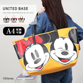 【 Disney / ディズニー 】 ミッキーマウス ＆ ミニーマウス キャンバストート 大／ベース（BASE）
