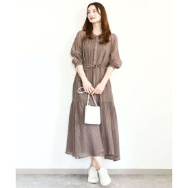 【小さいサイズ】ソフト楊柳ティアードワンピース/洗える／MK ミッシェルクラン（MK MICHEL KLEIN ）