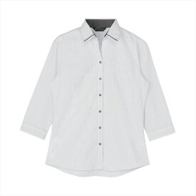 【透け防止】 スキッパー 七分袖 形態安定 レディースシャツ／ブリックハウス（BRICKHOUSE）