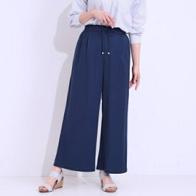 【洗える着丈選べるひんやり】楽ちんなのにきれい見え カノコ タックワイドパンツ／シューラルー（SHOOLARUE）