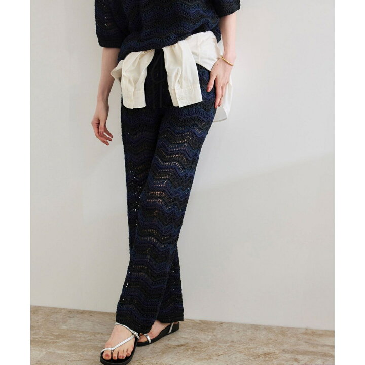 楽天市場】【COOHEM（コーヘン）】ZIGZAG SUKASHI KNIT PANTS【WEB・一  