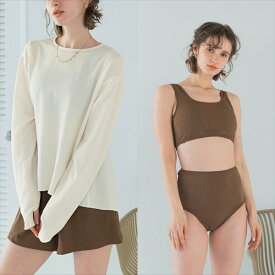 【SEA DRESS】4点セット/ヘムラインラッシュガード×ビキニ/水着／ティティベイト（titivate）