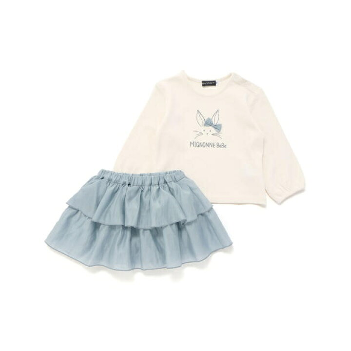 楽天市場】Lapinプリント長袖Tシャツ+インナーパンツ付きフリル 