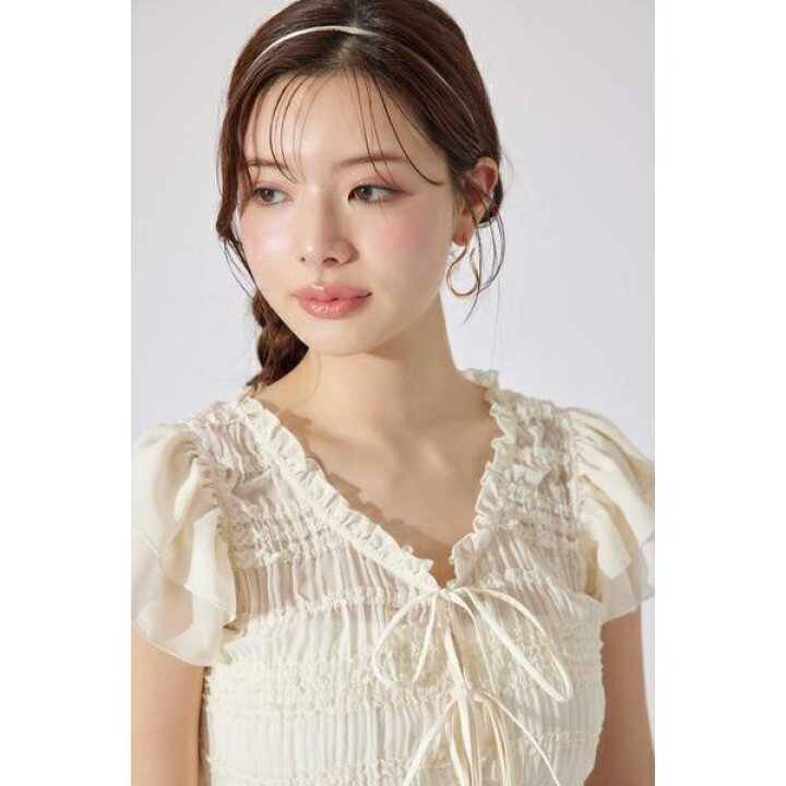 楽天市場】【AKB48 千葉恵里さん着用】シャーリングカットトップス 