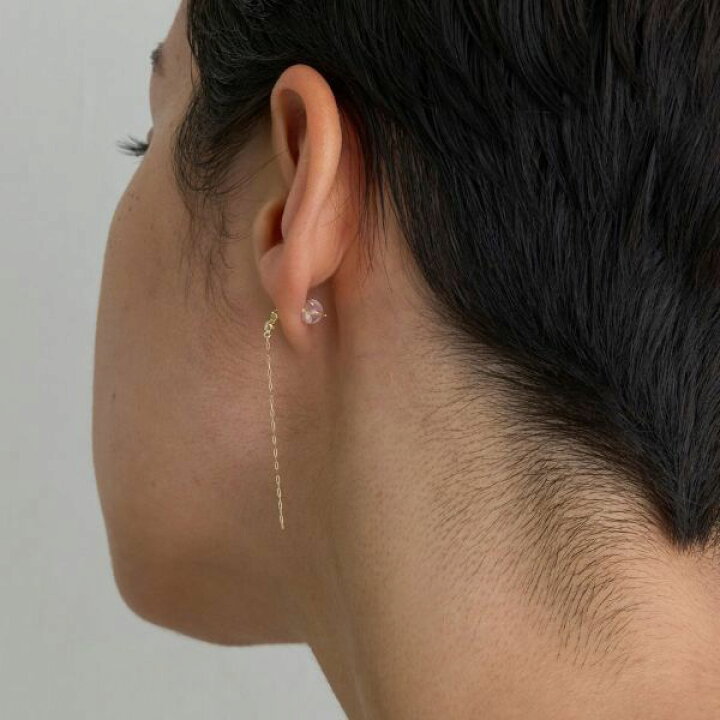 楽天市場】【K10】天然石ペタルチェーンピアス/モテピアス/オパール 
