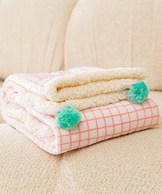 モコモコ　リバーシブルポンポン付きペット毛布／アイモハ（aimoha）