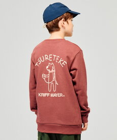 【丈夫で長く着れる！】裏毛 プリント クルー スウェット DOG 120cm〜170cm／クリフメイヤー（KRIFF MAYER）