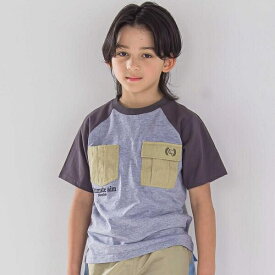 ラインスリーブラグラン天竺Tシャツ(110~150cm)／ネクシック（nexchic）