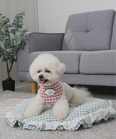 チェック柄　フリル付きペットマット Mサイズ／アイモハ（aimoha）