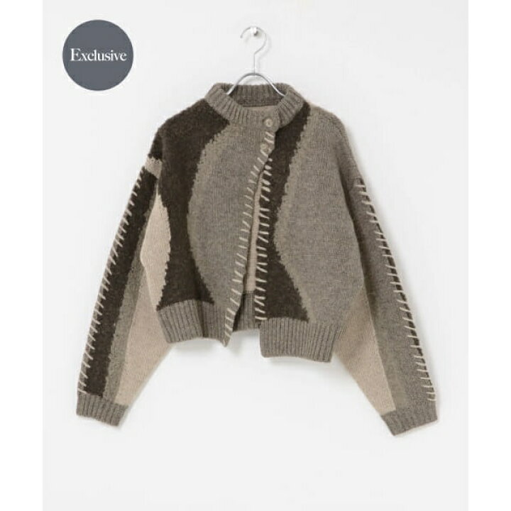 楽天市場】『別注』leinwande×ROSSO Intarsia Patctwork cardigan 