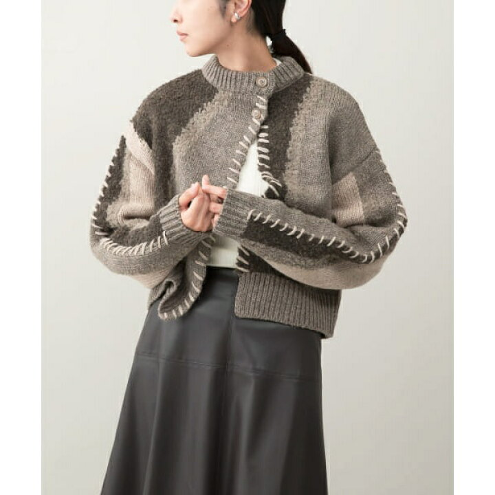 楽天市場】『別注』leinwande×ROSSO Intarsia Patctwork cardigan 