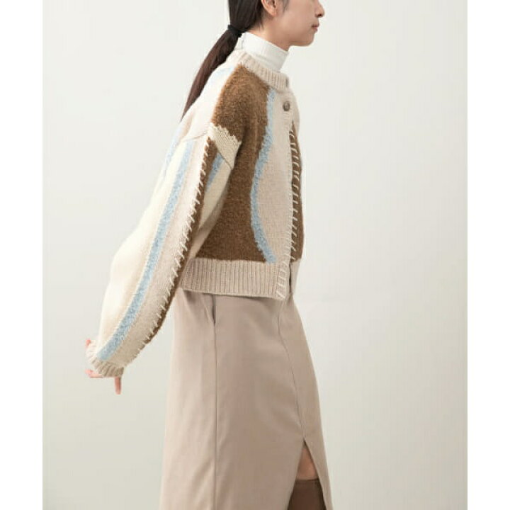 楽天市場】『別注』leinwande×ROSSO Intarsia Patctwork cardigan 