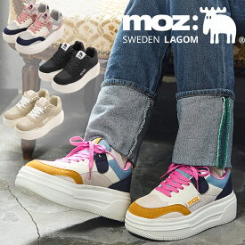 【人気なボリュームソール】moz 厚底 コンビスニーカー／モズ（moz）