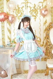【ハロウィン】コスプレ えなこ コラボ アニバーサリー メイド ワンピース レディース グリーン／クリアストーン（clearstone）
