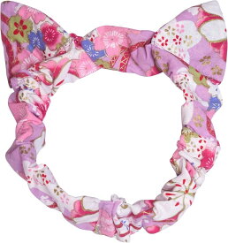 【ハロウィン】コスプレ 猫耳 ヘアバンド 桜 薄紫 レディース パープル／クリアストーン（clearstone）