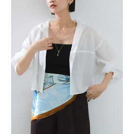 フード付きクロップドシアーシャツ／ビス（VIS）