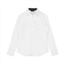 【透け防止】 スキッパー 長袖 形態安定 レディースシャツ／ブリックハウス（BRICKHOUSE）