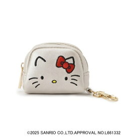 【ハローキティ】フェイス刺繍チャームポーチ／グローブ（grove）