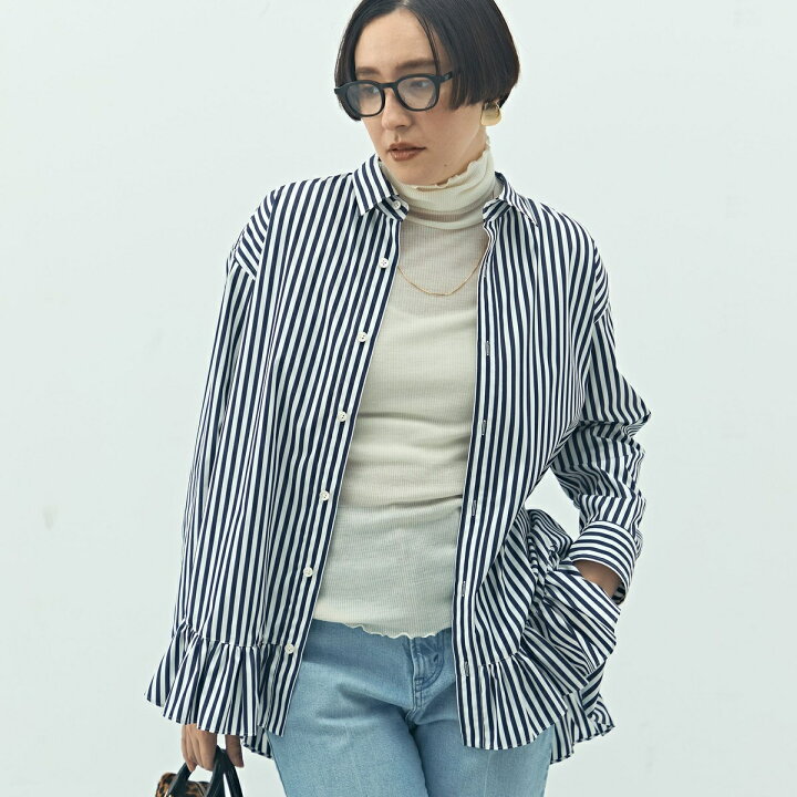 ウォッシャブル裾フリルレギュラーカラーシャツ リエミラー Rie Miller 丸井 マルイ 店