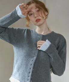 配色フリルニットカーディガン／バブ（Bab）