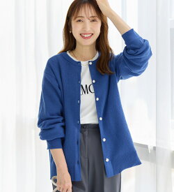 ＜ミドル丈＞洗える！パール調ボタンゆるニットカーディガン／アロッタ（alotta）