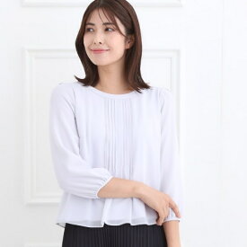 【お仕事に◎】ピンタック×スカラレースブラウス／リフレクト（Reflect）