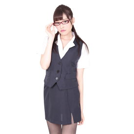 【ハロウィン】コスプレ BeWith 制服 秘書 Lサイズネイビー かわいい／BeWith（BeWith）