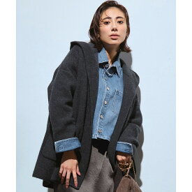 【洗える】ラクーンブレンドダブルフェイス フーディー ニットカーディガン／23区（23KU）