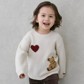 【フワもちっと】くまニットプルオーバー／プティマイン（petit main）
