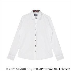 【HELLO KITTY×TOKYO SHIRTS】 ワイド 長袖 形態安定 レディースシャツ／ブリックハウス（BRICKHOUSE）