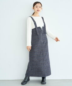 【mil (ミル)】チェック柄 フロントジップジャンスカ 【新色・再生産】／ミル（mil）