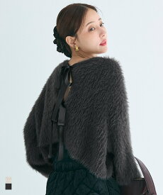 シャギーリボン2wayニットカーディガン 全2色／コカ（coca）