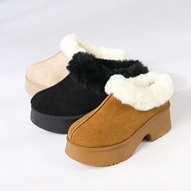 ★「UNISEX」【22.5~27.5cm】厚底ファースリッポンシューズ★6420／リバティドール（Liberty Doll）