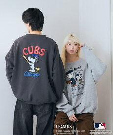 【PEANUTS×MLB】オリジナルデザイン 裏起毛トレーナー／ピーナッツ（PEANUTS）
