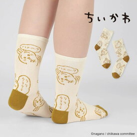ちいかわ ソックス うさぎ総柄 クルー丈 レディース ／アニメキャラクター（anime character）