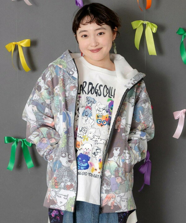 楽天市場】ScoLar スカラー スカラーと女の子がいっぱい柄ボアパーカー 