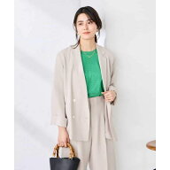 【接触冷感/UVカット/雑誌InRed(宝島社)5月号掲載】リネンライクダブルブレストジャケット【セ／アー・ヴ…