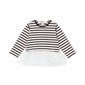 【リンク】ボーダーペプラム長袖Tシャツ／プティマイン（petit main）
