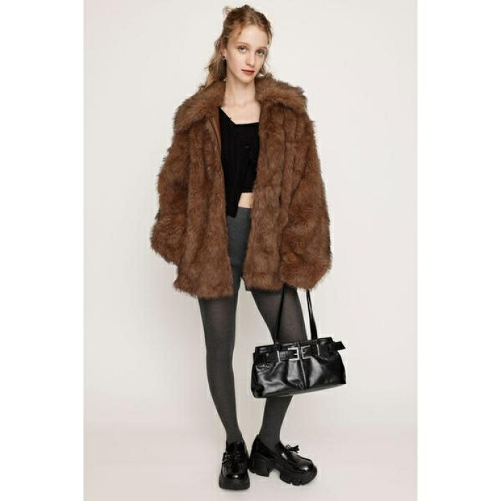 SLY THROW F/FUR TAILOR COATフェイクファーコート F／FUR FRONT HOOK 