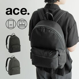 ビジネスリュック A4 13.3インチPC収納 2気室 ミニポーチ付 レノウ 20101／ace.（ace.）