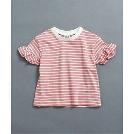 WEB限定 袖フリルボーダーTシャツ／ブリーズ（BREEZE）