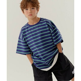 WEB限定 KUDOZ.B レイヤード先染めボーダーTシャツ／ブリーズ（BREEZE）