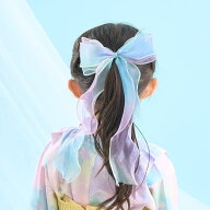 オーロラビックリボンヘアクリップ【子供服】【キッズ】【女の子】／リセマイン（Lycee mine）