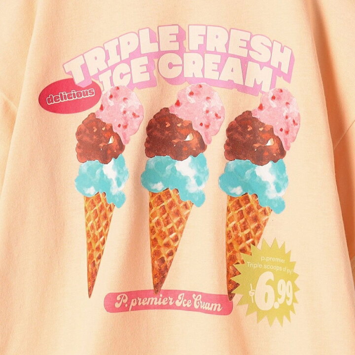 楽天市場】いろんなアイスちょーだいグラフィックリンガーTシャツ 全8 【完売品】ケイティ アイスクリーム 半袖 リンガー Tシャツ ピンク 白