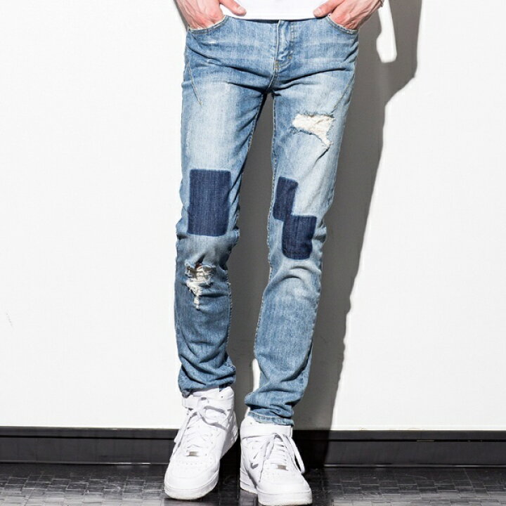楽天市場】NUMBER (N)INE DENIM パッチ加工付ダメージテーパードデニム 