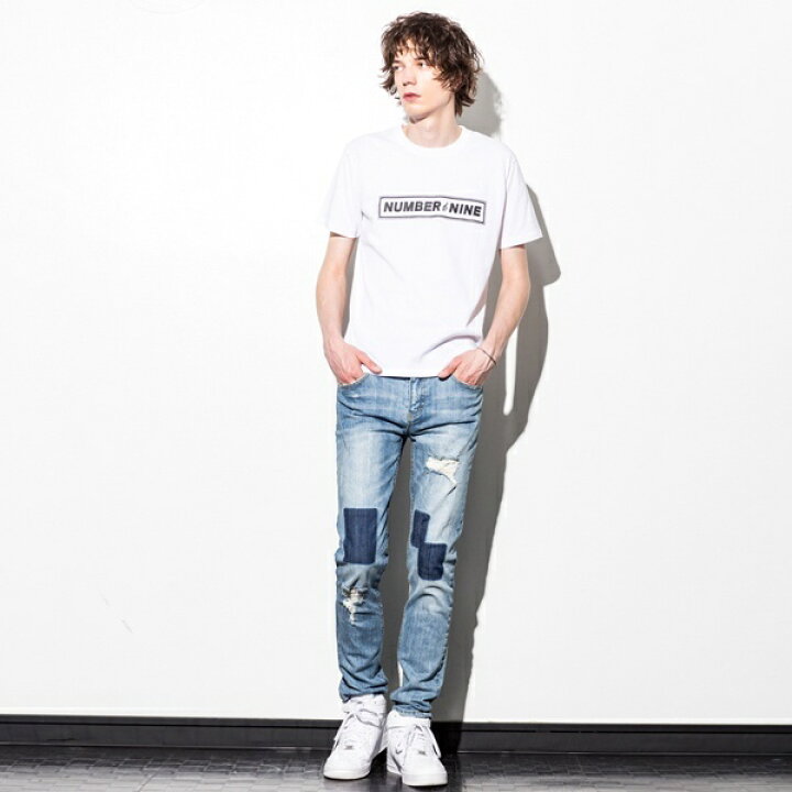 楽天市場】NUMBER (N)INE DENIM パッチ加工付ダメージテーパードデニム 