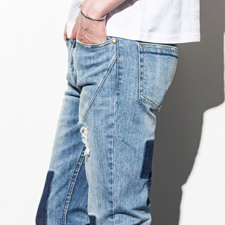 楽天市場】NUMBER (N)INE DENIM パッチ加工付ダメージテーパードデニム 